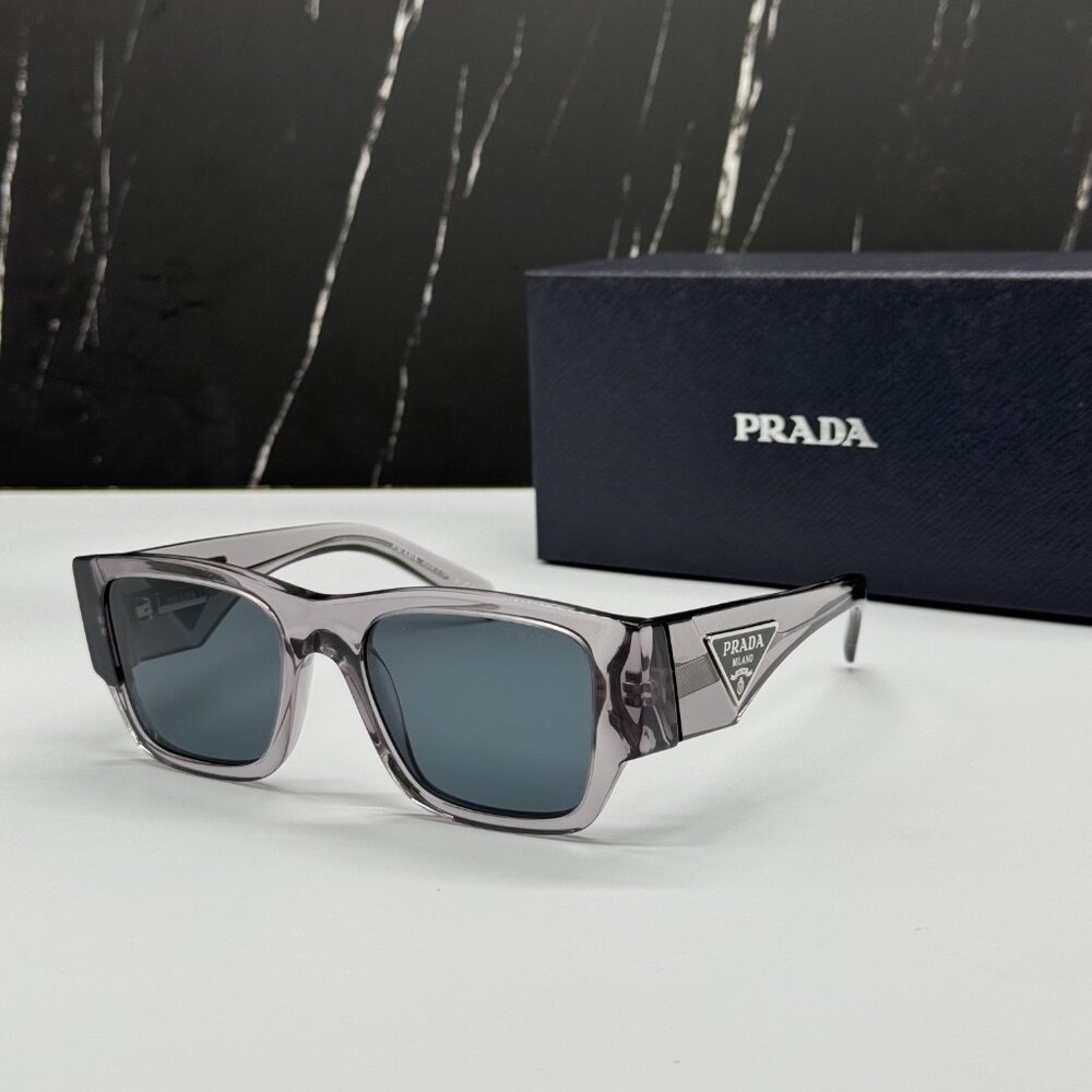 Prada Translucent Gray Frame Sunglasses with Dark Gray Lenses